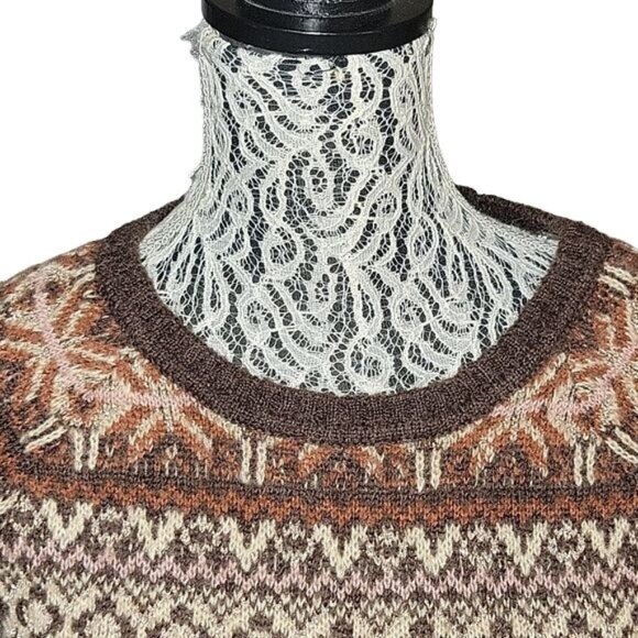 SOFT SURROUNDINGS Womens Fair Isle Pattern Pullover Sweater y2K 90's XS clueless - Picture 3 of 9